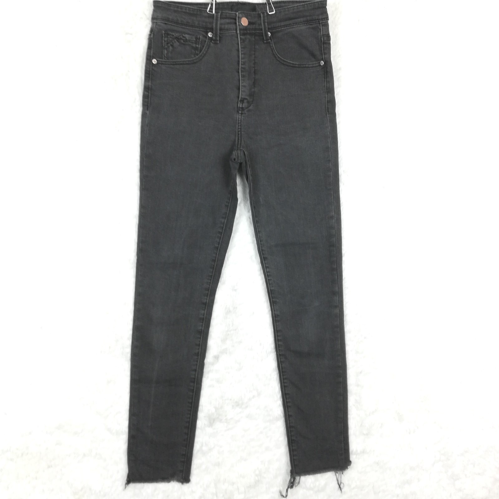 Buckle Black Womens Jeans Sculpted High Rise Ankle Skinny Black Denim Frayed 29